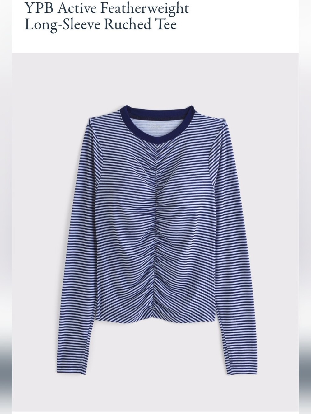 A&F YPB Active Featherweight Long-Sleeve Ruched Mesh Tee - Women's Large